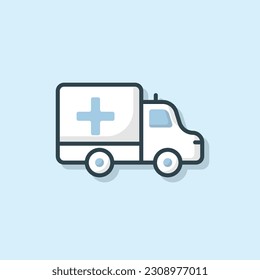 Ambulance Van flat outlined icon