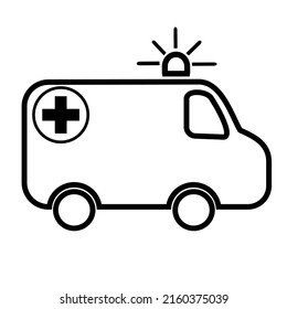 Ambulance van icon vector on white background.