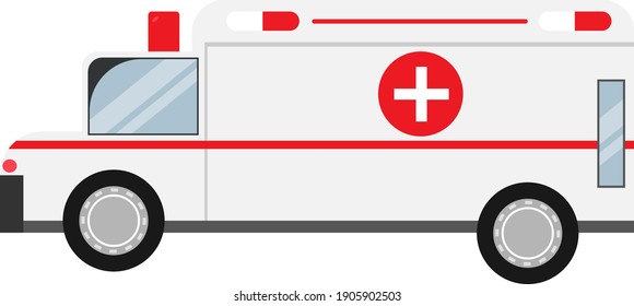 Ambulance van, illustration, vector on a white background.