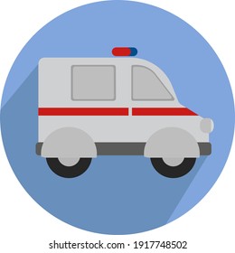 Ambulance van, illustration, vector on white background.