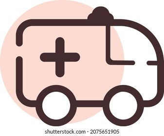 Ambulance van, illustration, vector, on a white background.