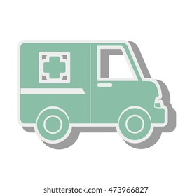 ambulance van medicine cross health rescue paramedic service vector illustration