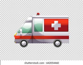 Ambulance van on transparent background illustration