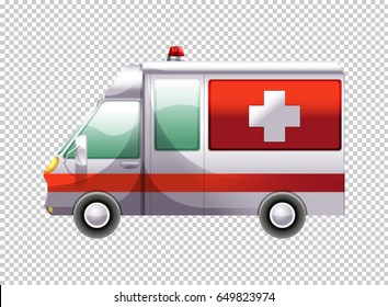 Van de ambulancia en ilustración de fondo transparente