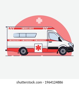 Ambulance Van Vector Art Illustration
