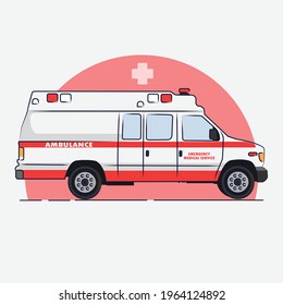 Ambulance Van Vector Art Illustration