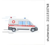Ambulance van vector. Element for use in health medicine. Ambulance isolated on white background.