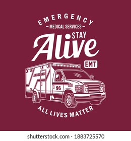 Ambulance Van Vector Graphic, Ambulance Van
Graphic T-shirt