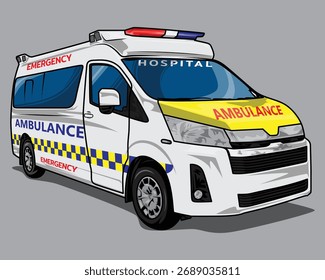 Ambulance van vector illustration drawing