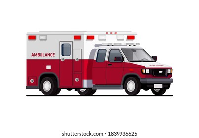 Ambulance van. Vector special equipment. Special transport. Illustration of a vector machine.