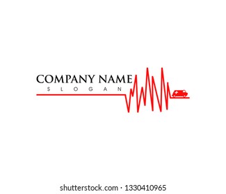 Ambulance van vehicle speeding simple business icon logo