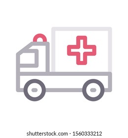 ambulance vector colour line icon 