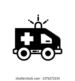 Ambulance vector Editable icon for medical health care or clinic service.