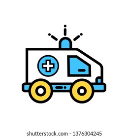 Ambulance vector Editable icon for medical health care or clinic service.