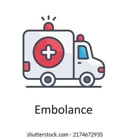 ambulance vector filled outline Icon Design illustration on White background. EPS 10 File