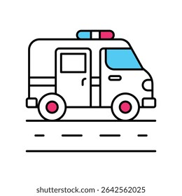 Ambulance Vector Filled outline illustration style icon. EPS 10 file