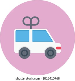 ambulance vector flat color icon 
