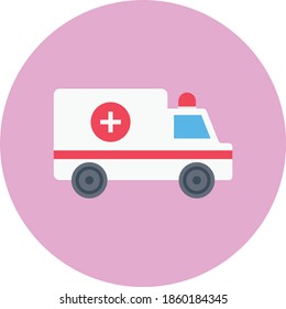 ambulance vector flat colour icon