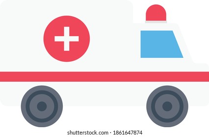ambulance vector flat colour icon