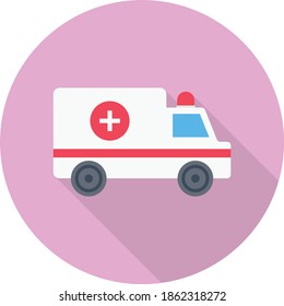 icono de color plano vectorial de ambulancia