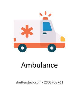 Icono plano del vector de ambulancia Icono plano Ilustración de diseño. Símbolo médico y sanitario sobre fondo blanco EPS 10 archivo