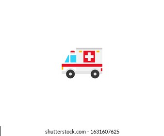 Ambulance vector flat icon. Isolated First aid medical car emoji illustration 