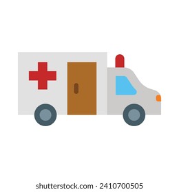 Icono Plano Vector De Ambulancia Para Uso Personal Y Comercial.
