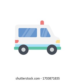 Ambulance Vector Flat illustration. Corona virus pandemic icon.