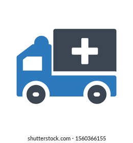 ambulance vector glyph colour icon 