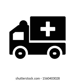ambulance vector glyph flat icon 
