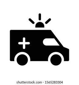 ambulance vector glyph flat icon 