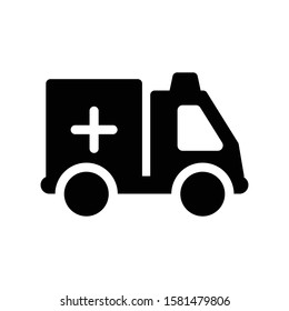 ambulance vector glyph flat icon 