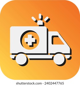 Ambulance  Vector Glyph Gradient Background Icon For Personal And Commercial Use.
