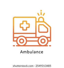 Ambulance Vector gradient outline icon.. Eps 10 file