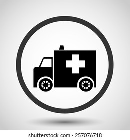 Ambulance vector icon - black illustration