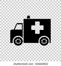 ambulance vector icon - black illustration