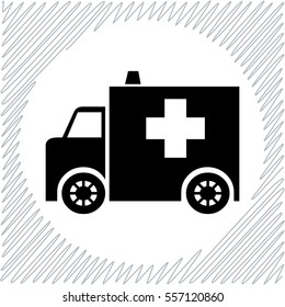Ambulance vector icon - black  illustration