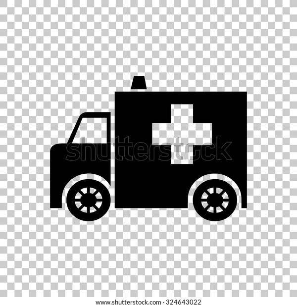 ambulance vector icon -\
black illustration