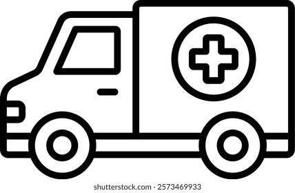 Ambulance vector icon. Can be used for printing, mobile and web applications.