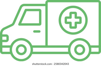 Ambulance vector icon. Can be used for printing, mobile and web applications.