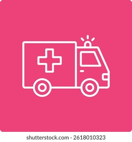 Icono de Vector de ambulancia. Se puede utilizar para aplicaciones de impresión, móviles y de Web.