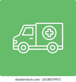 Icono de Vector de ambulancia. Se puede utilizar para aplicaciones de impresión, móviles y de Web.
