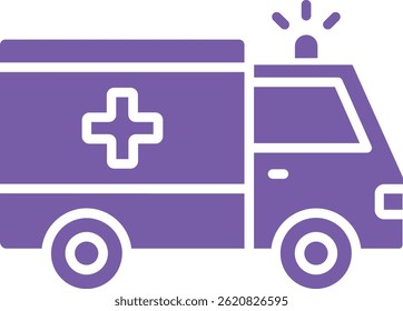 Vektorsymbol für den Krankenwagen. Kann für Druck-, Mobil- und Web-Anwendungen verwendet werden.