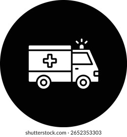 Vektorsymbol für den Krankenwagen. Kann für Druck-, Mobil- und Web-Anwendungen verwendet werden.