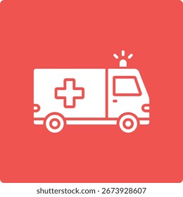 Icono de Vector de ambulancia. Se puede utilizar para aplicaciones de impresión, móviles y de Web.