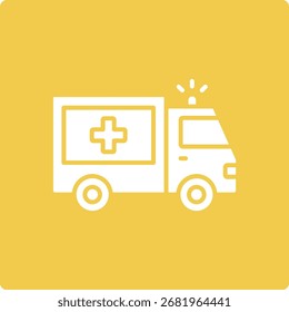 Icono de Vector de ambulancia. Se puede utilizar para aplicaciones de impresión, móviles y de Web.
