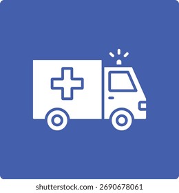 Icono de Vector de ambulancia. Se puede utilizar para aplicaciones de impresión, móviles y de Web.