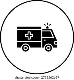 Icono de Vector de ambulancia. Se puede utilizar para aplicaciones de impresión, móviles y de Web.