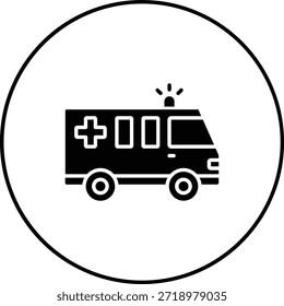 Icono de Vector de ambulancia. Se puede utilizar para aplicaciones de impresión, móviles y de Web.