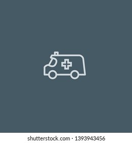 Ambulance vector icon. Ambulance concept stroke symbol design. Thin graphic elements vector illustration, outline pattern for your web site design, logo, UI. EPS 10.